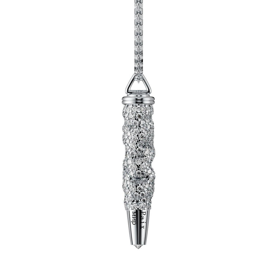 Bullet Peace Diamond Pendant in 18K White Gold