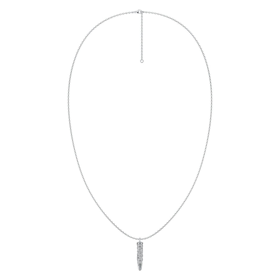 Bullet Peace Diamond Pendant in 18K White Gold