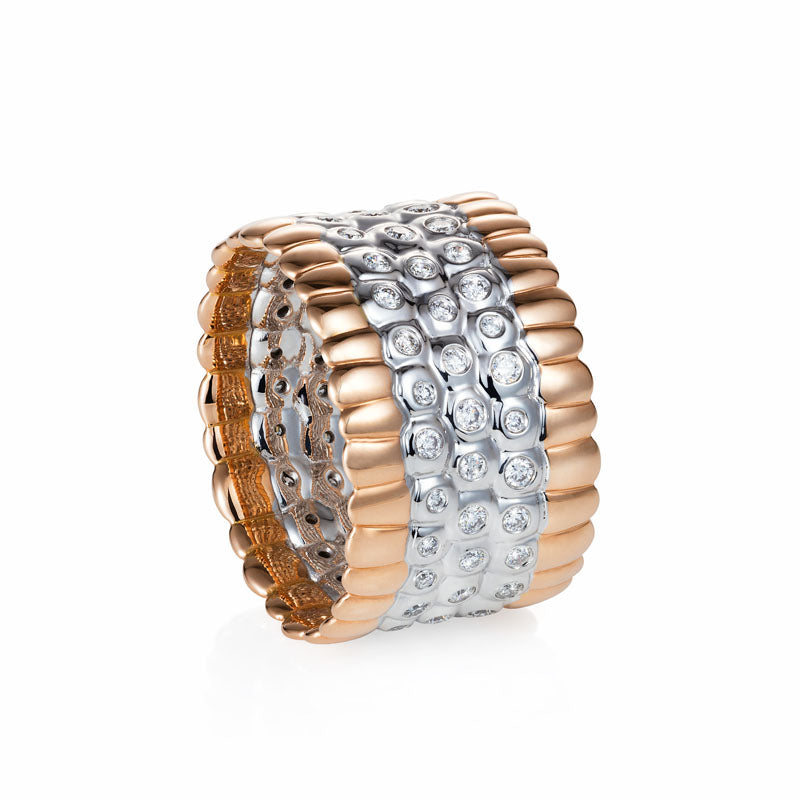 Skin Dusha Diamond Ring in 18K Rose & White Gold