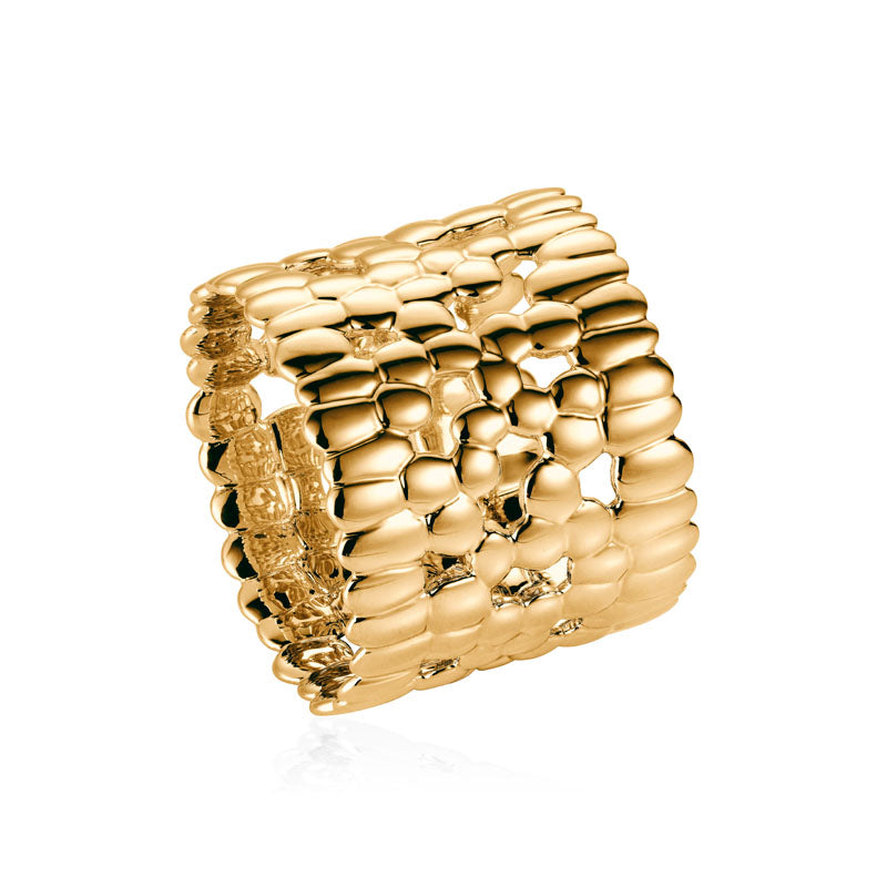 Skin on Skin Wide Ring in 18K Yellow Gold