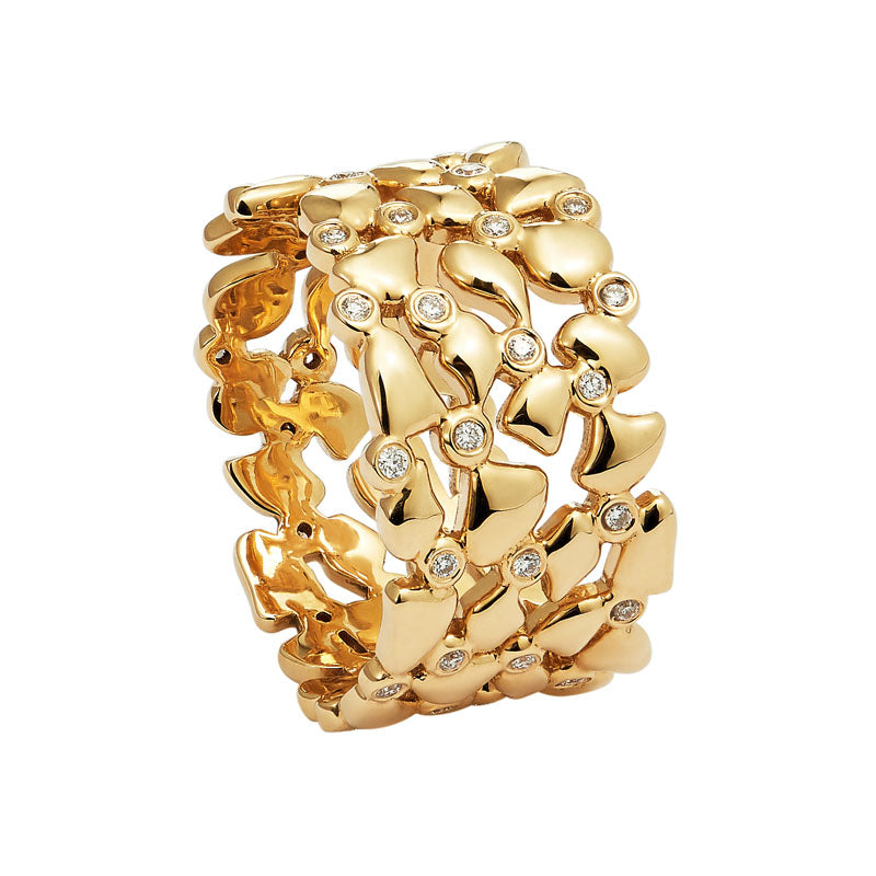 Twiga Diamond Ring in 18K Yellow Gold
