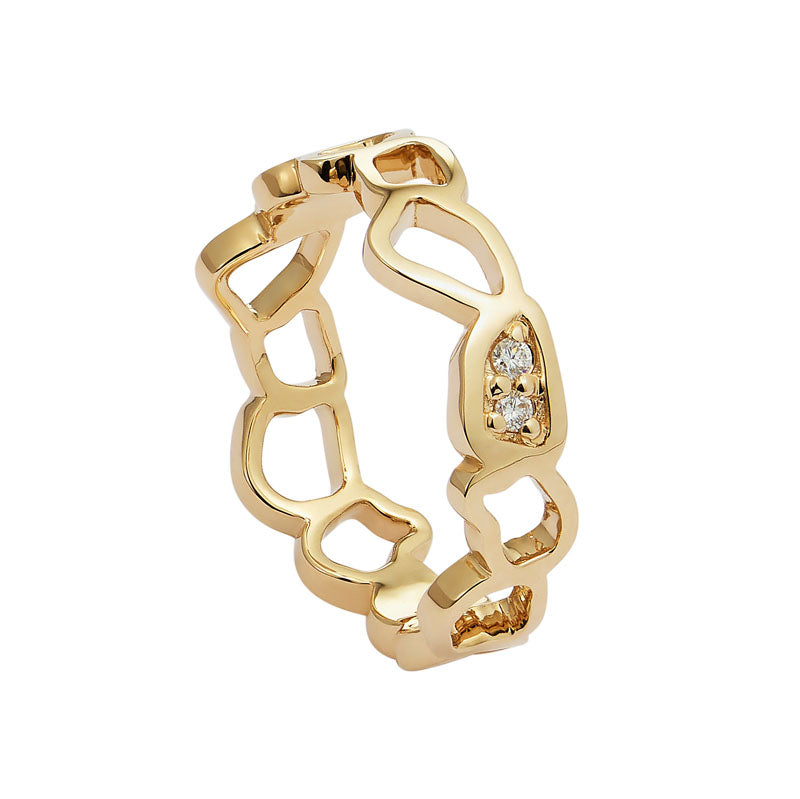 Twiga Diamond Ring in 18K Yellow Gold