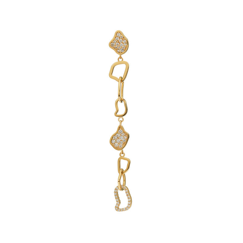 Twiga Diamond Earrings in 18K Yellow Gold